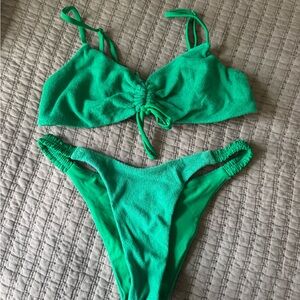 Blackbough green terry cloth bikini